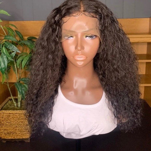 New 18inch Deep Wave 100% Human Hair Lace Frontal Wig - Picture 2 of 4